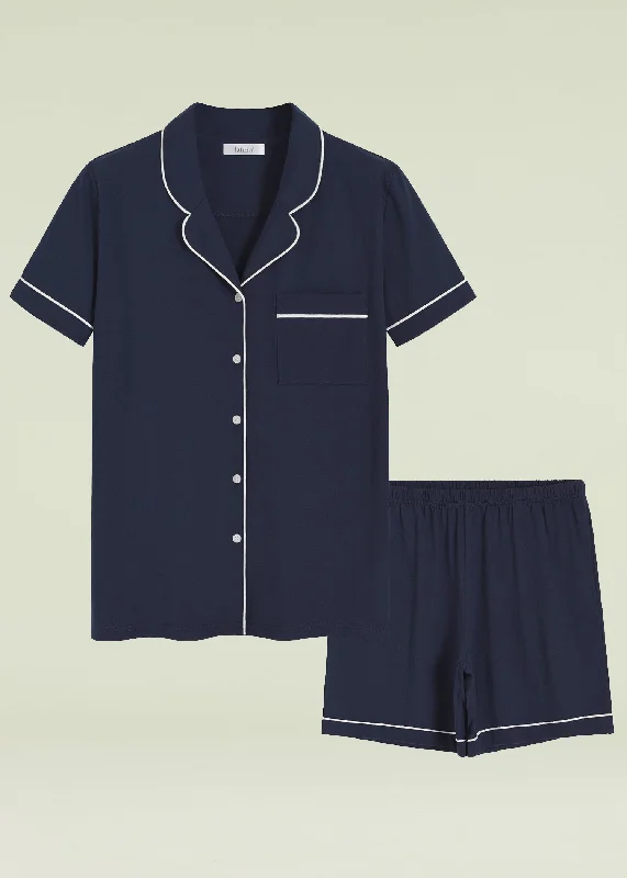 Women's Cotton Button Up Pajama Shirt Sleep Shorts Lounge Set Macy’s pajama sets