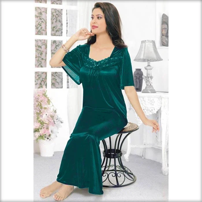 Green - FL-520 - Flourish Nightwear Elegant pajama sets