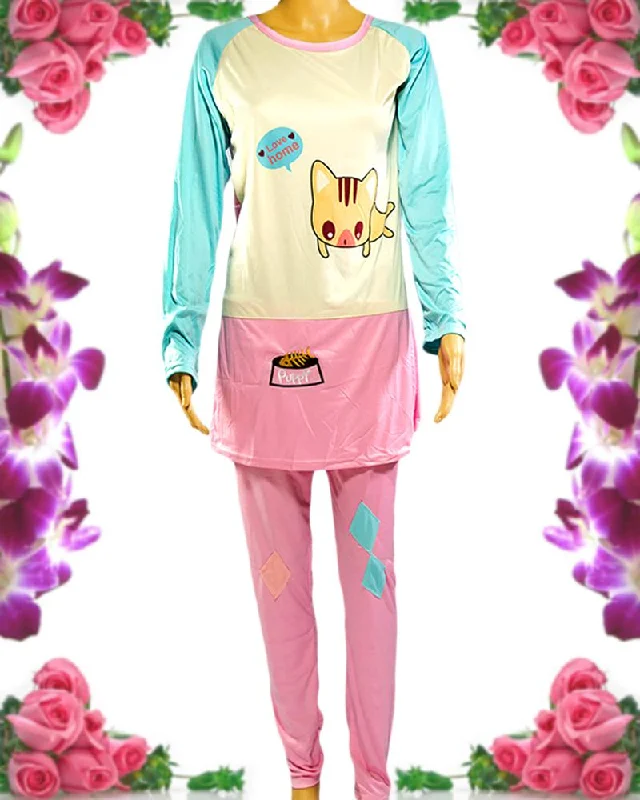 Multi Color Printed 2 Pcs Nightdress For Girls - Womens Nightdress Camisole pajama sets