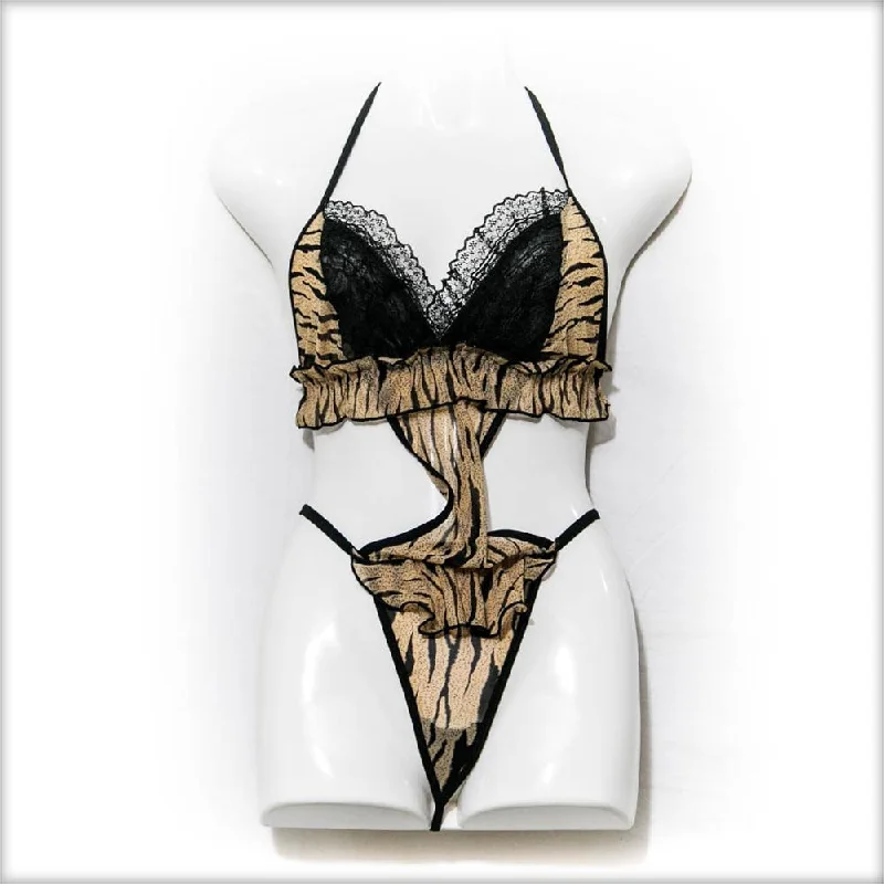 Pussy Cat Lingerie Set - Yellow Cheap pajama sets
