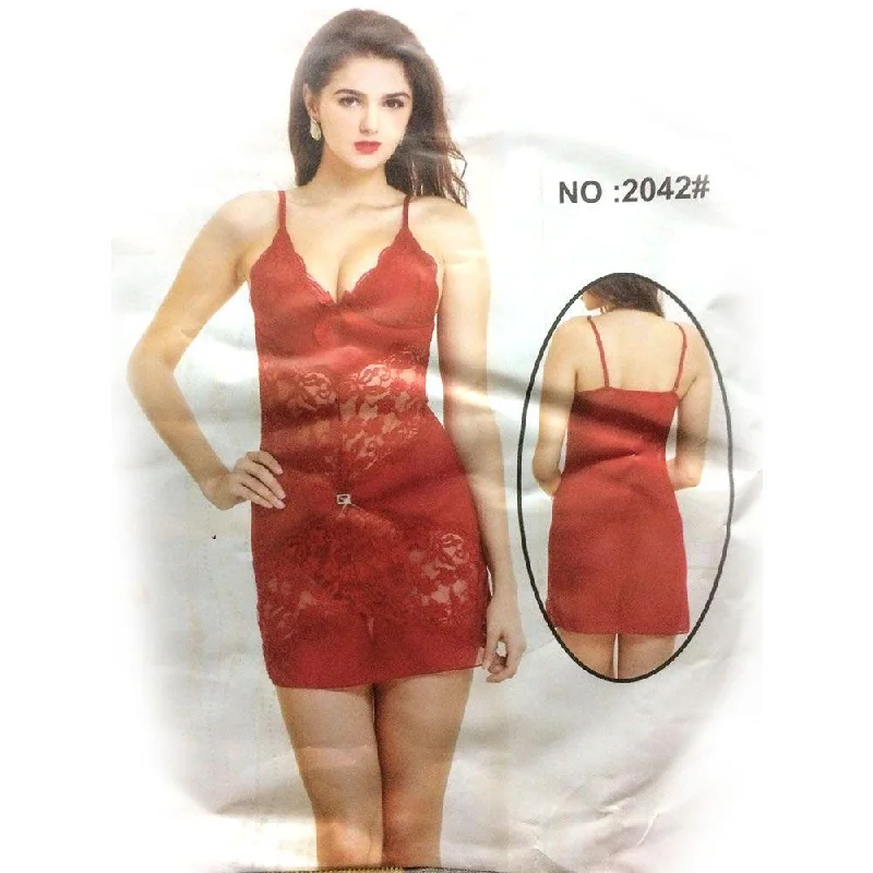 Red Sexy Short Style Nighty - MN - 2042 Macy’s pajama sets