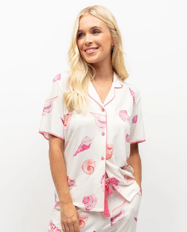 Shelly Shell Printed Jersey Pyjama Top Boho pajama sets