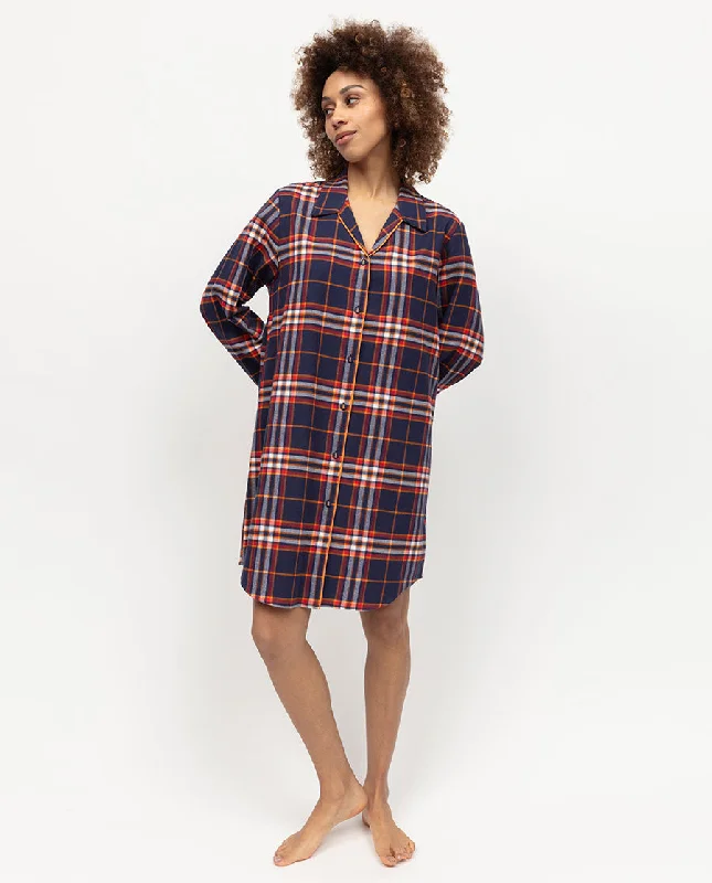 Taylor Womens Lightly Brushed Check Nightshirt Linen pajama sets