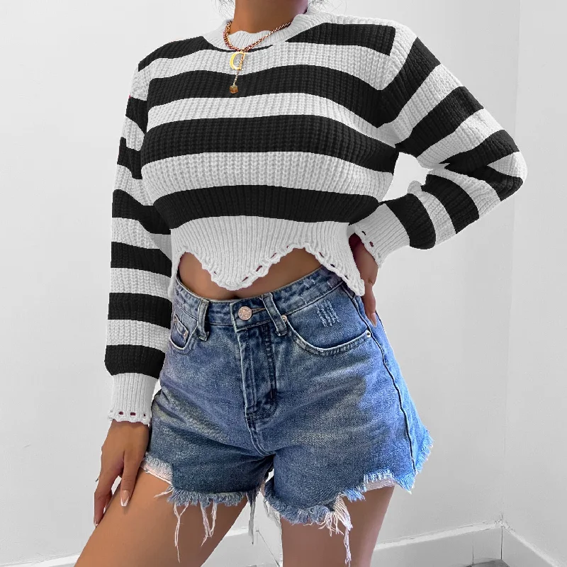 FZ Women's Independent Site Color Knitwear Sweater Top Travel sweaters