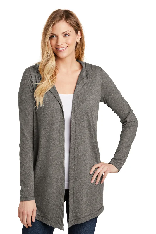 District Womens Perfect Tri Hooded Cardigan Sweater - Grey Frost Best sweaters for winter District Womens Perfect Tri Hooded Cardigan Sweater - Grey Frost Best sweaters for winter