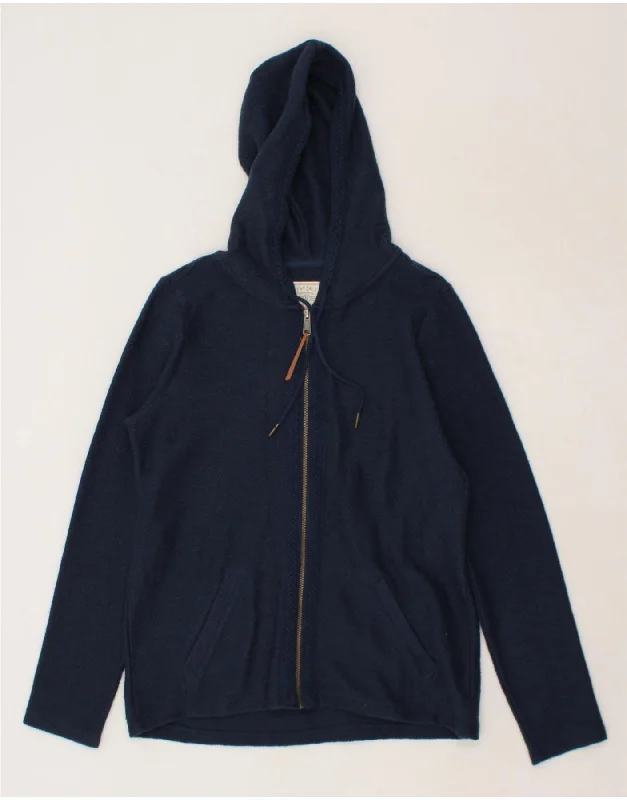 FAT FACE Womens Zip Hoodie Sweater UK 14 Large Navy Blue Cotton Must-have sweaters for this season