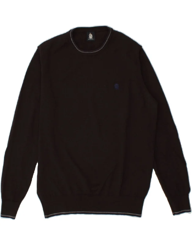 MARINA YACHTING Womens Crew Neck Jumper Sweater UK 18 XL Brown Virgin Wool Crewneck sweaters