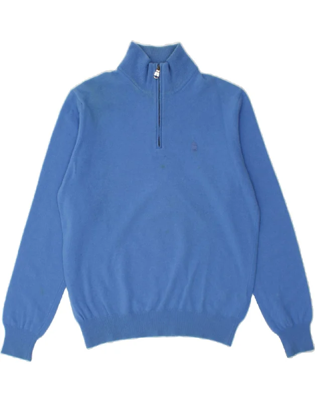 MARINA YACHTING Womens Zip Neck Jumper Sweater UK 16 Large Blue Wool Lightweight sweaters
