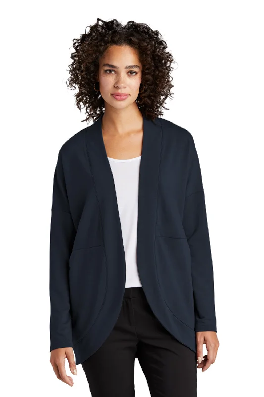 Mercer+Mettle Womens Stretch Open Front Long Sleeve Cardigan Sweater - Night Navy Blue Adidas sweaters