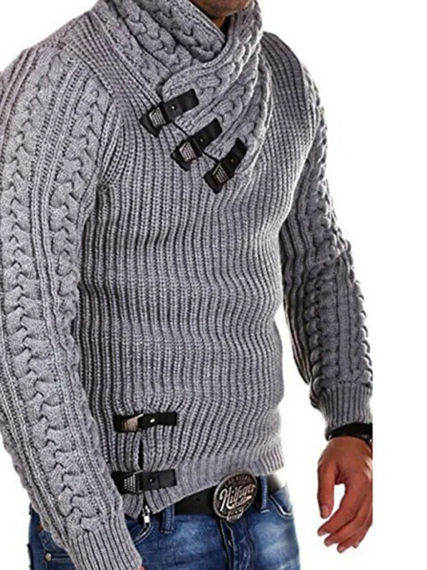 FZ men's leather button pullover sweater Kids' sweaters