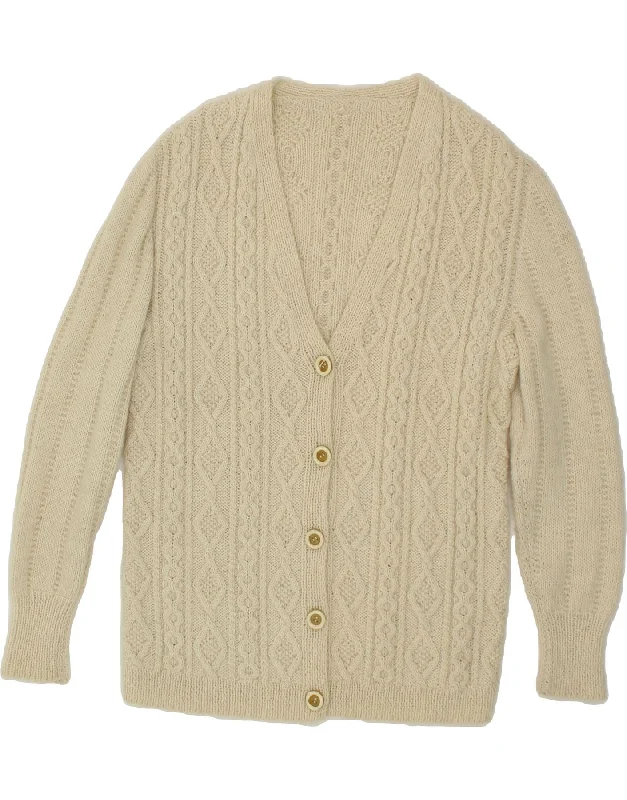 VINTAGE Womens Cardigan Sweater UK 16 Large Off White Streetwear sweaters