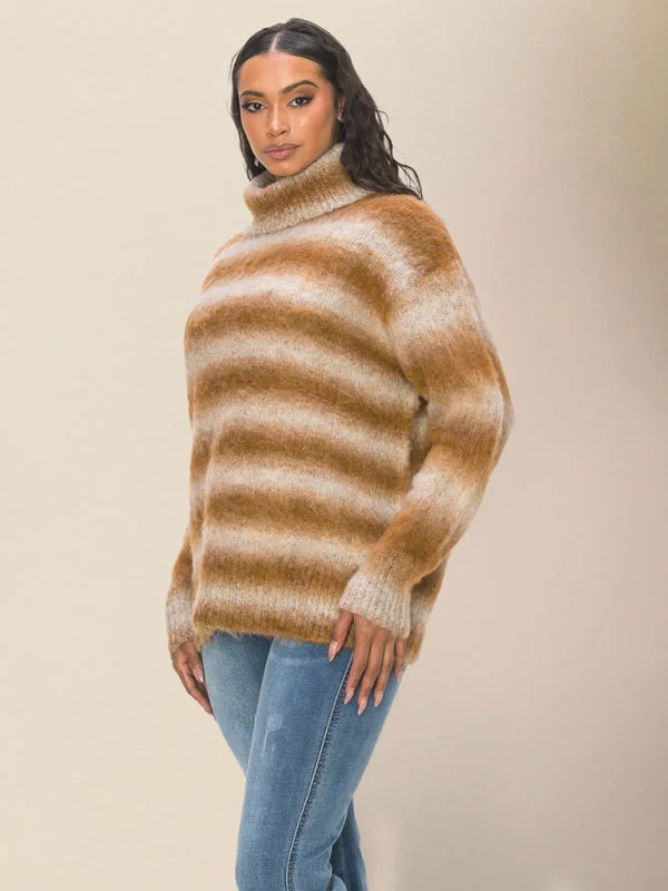 FZ Women's Striped Drop Shoulder Loose Sweater Top Best sweaters for hiking