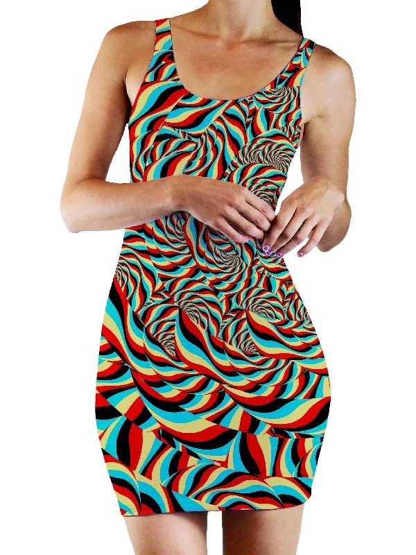Trippy Swirl Bodycon Mini Dress H&M mini dresses