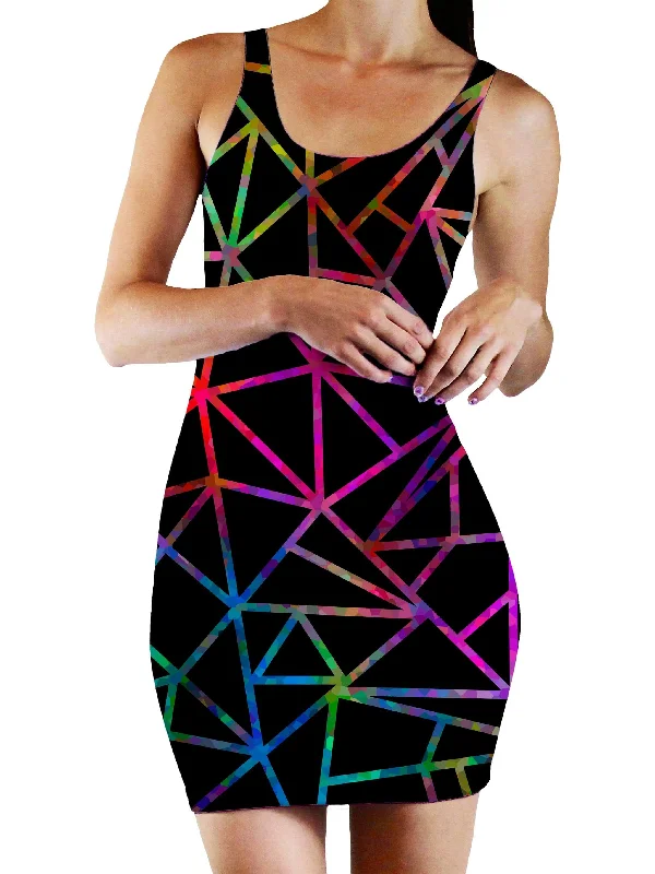 Webbed Geometric Bodycon Mini Dress Fall mini dresses