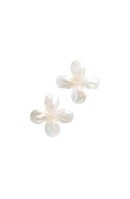 SHASHI Coquina Flower Pearl Earrings Princess Bridal Dress