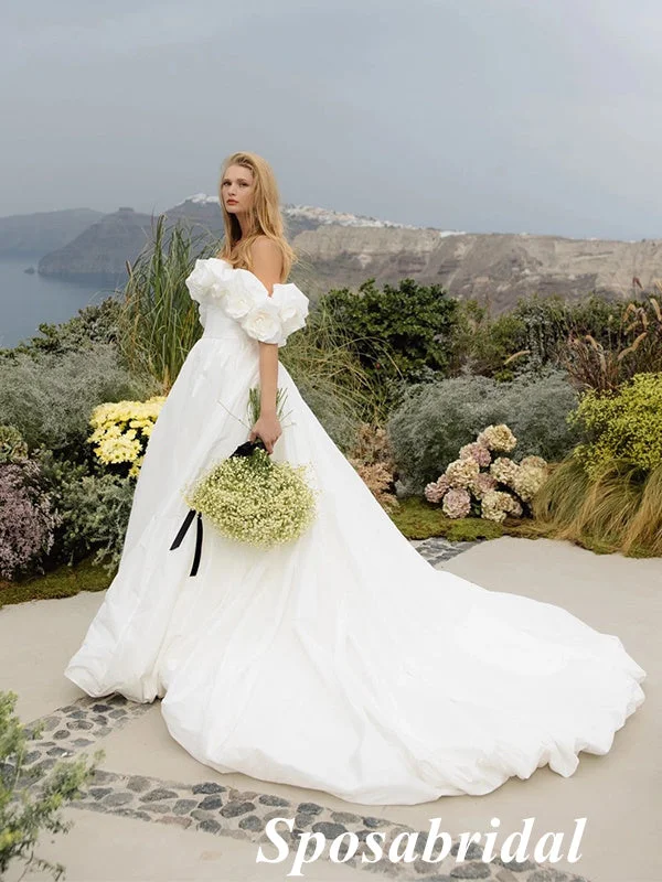Elegant Satin Off Shoulder Sleeveless A-Line Long Wedding Dresses, WD3105 Lace Sleeveless Dress Elegant Satin Off Shoulder Sleeveless A-Line Long Wedding Dresses, WD3105 Lace Sleeveless Dress