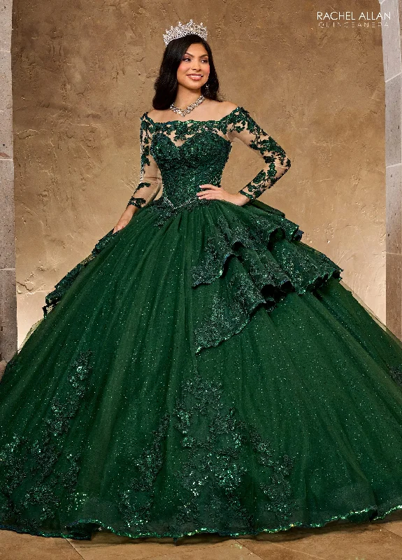 Rachel Allan Quinceñera Dress RQ2192 Lace V-neck Dress