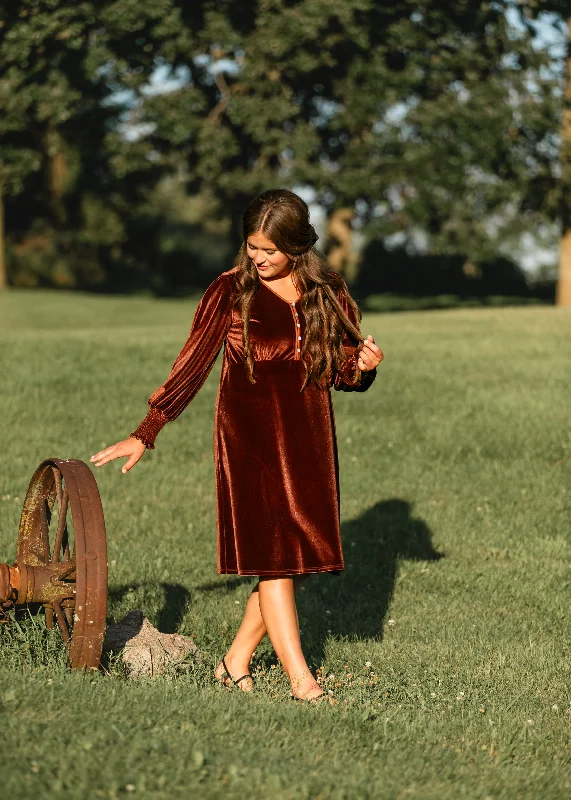 Autumn Quarter Button Velvet Midi Dress ASOS midi dresses
