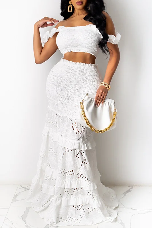 Lace Fishtail Dress Suit Stretchy midi dresses
