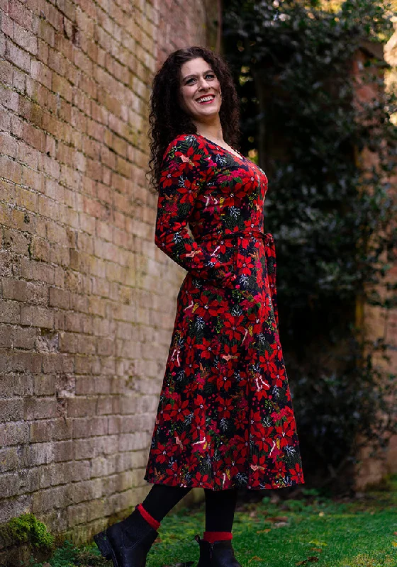 Nea Poinsettia Fairy Print Cotton Midi Dress H&M midi dresses
