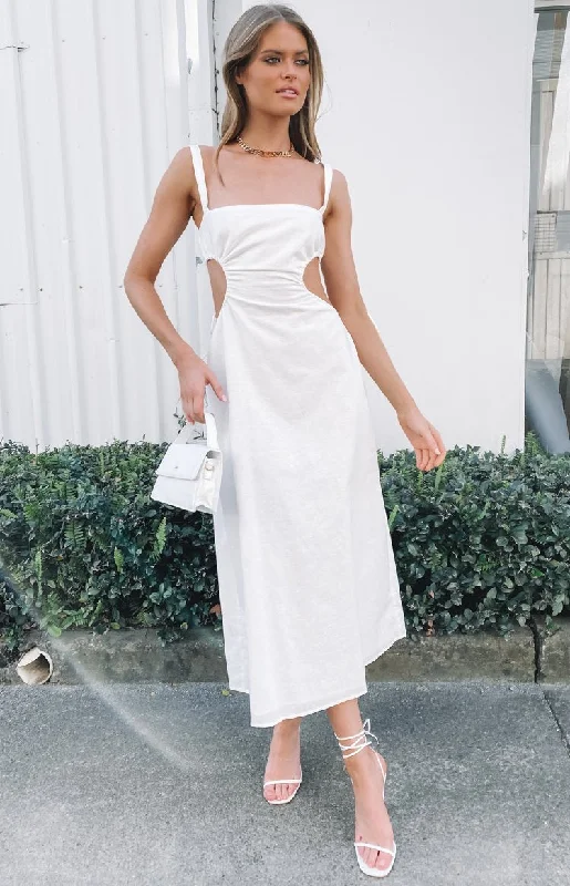 Penelope Midi Dress White Chiffon midi dresses