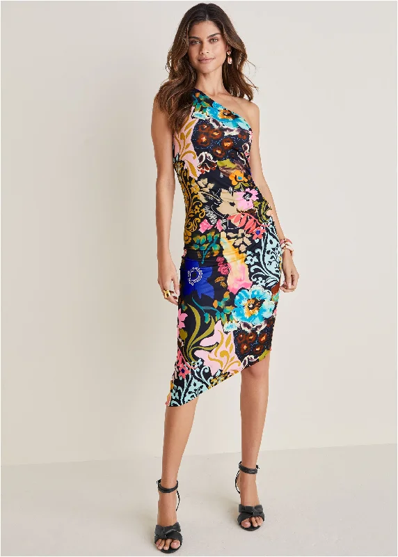One Shoulder Dress - Viva La Vida Office midi dresses