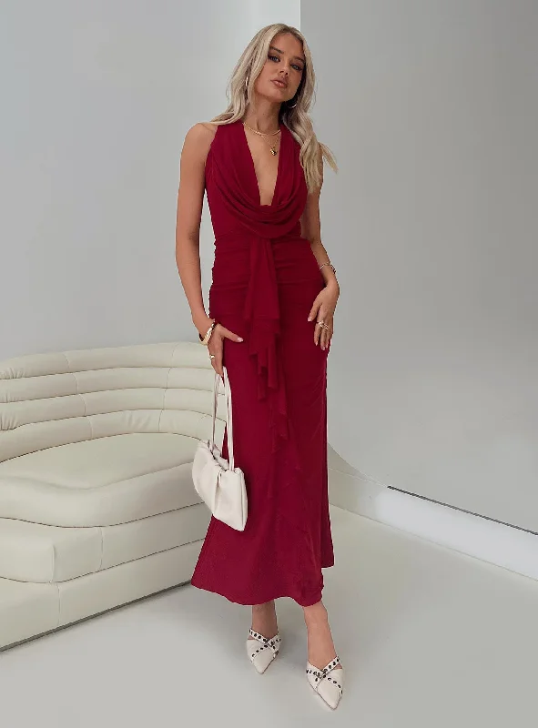 Corzetti Maxi Dress Burgundy Must-have maxi dresses for this season