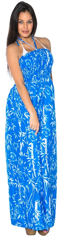 LA LEELA Long Maxi Tube Dress With Palm Leaves Print All Over Halter Neck For Women Casual Outing Everyday Homewear Outfit Female Red carpet maxi dresses LA LEELA Long Maxi Tube Dress With Palm Leaves Print All Over Halter Neck For Women Casual Outing Everyday Homewear Outfit Female Red carpet maxi dresses