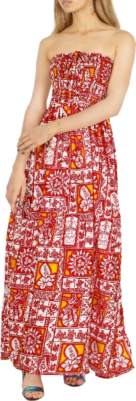LA LEELA Long Maxi Mandala Print Feel Tube Dress For Women Casual Chic And Boho Beach Sundress For Female Spring maxi dresses LA LEELA Long Maxi Mandala Print Feel Tube Dress For Women Casual Chic And Boho Beach Sundress For Female Spring maxi dresses