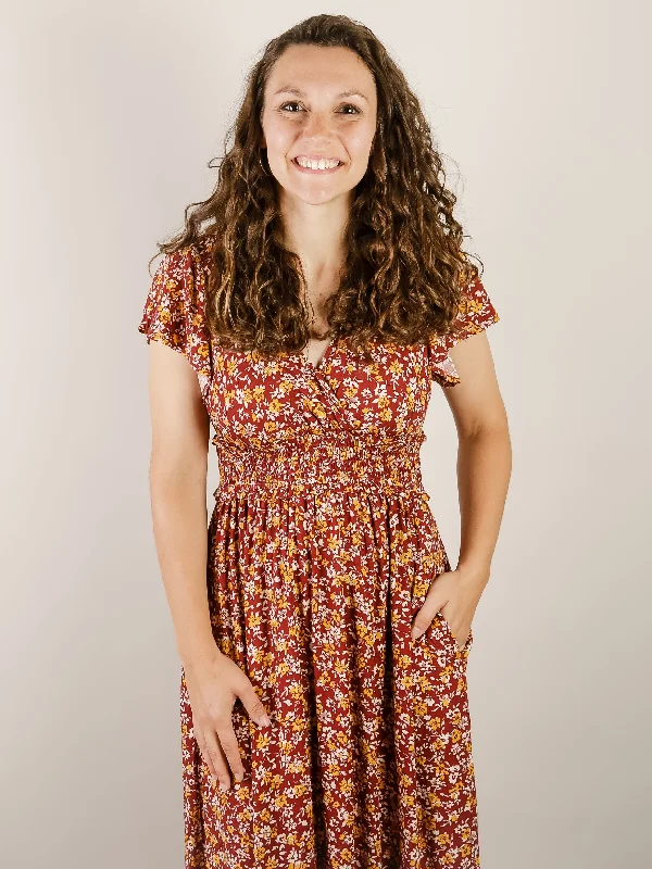 Wine Floral Maxi Dress Must-have maxi dresses for this season