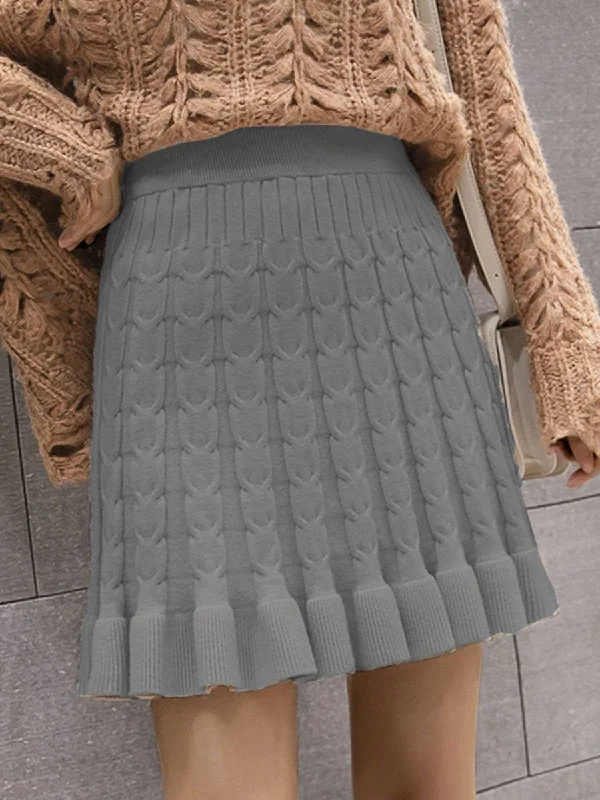Lucy Autumn Mermaid Knitted Mini Skirt - Multicolor Boho Mini Skirt