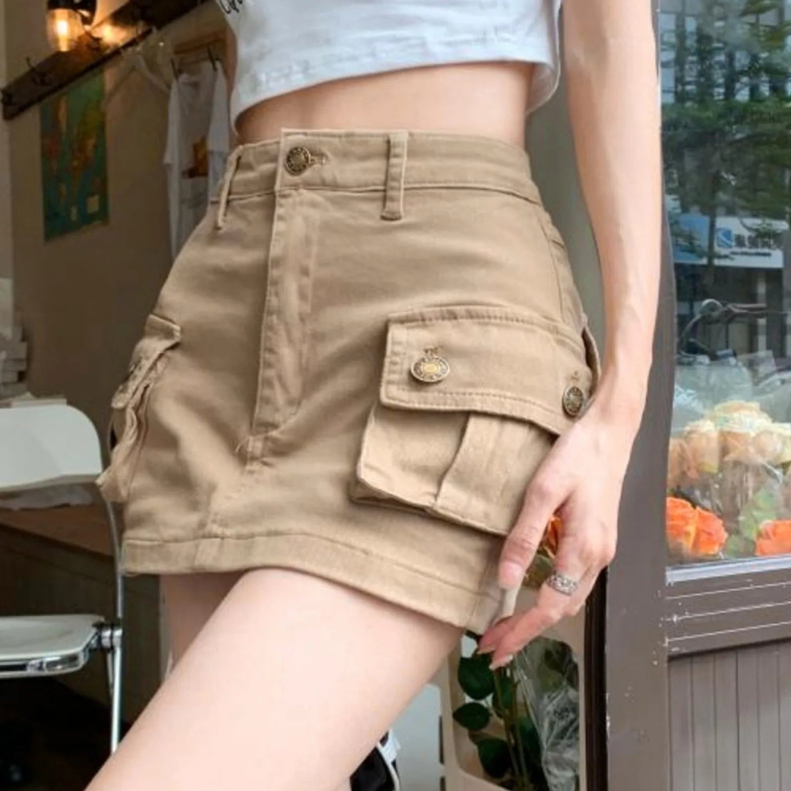 Summer Denim Mini Skirts Flowers Design High Waist Micro Skinny Wrap Jeans Skirt Soft Leather Skirt Summer Denim Mini Skirts Flowers Design High Waist Micro Skinny Wrap Jeans Skirt Soft Leather Skirt