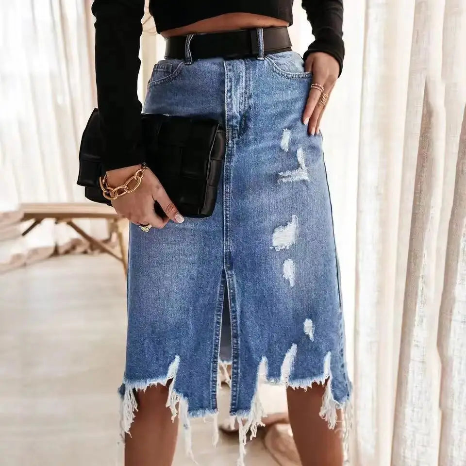 Women Denim Irregular Pleated Mini Fashion Streetwear Girl Vintage Skirt Boho Chic Mini Skirt Women Denim Irregular Pleated Mini Fashion Streetwear Girl Vintage Skirt Boho Chic Mini Skirt