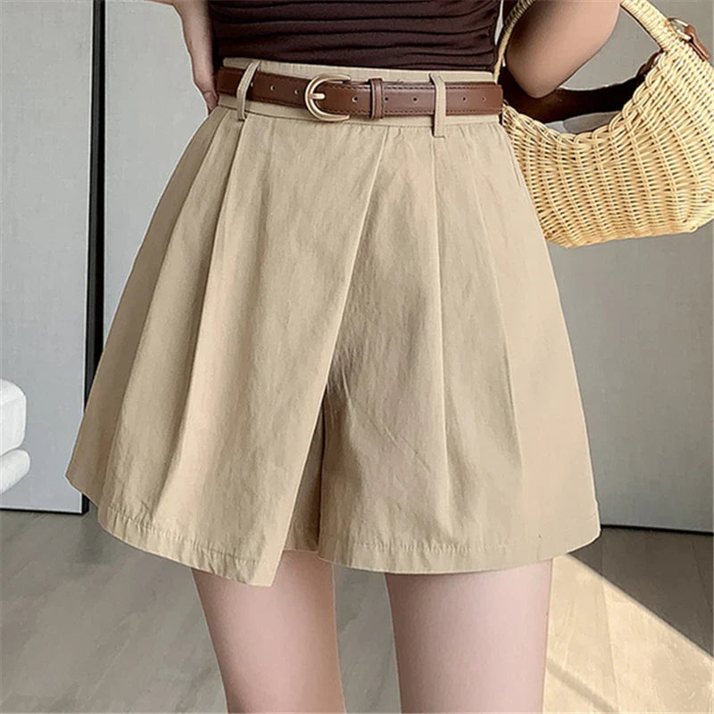Waist 2024 New Summer Solid Loose Casual Wide Leg A-Line Skirts Shorts Casual Mini Skirt Waist 2024 New Summer Solid Loose Casual Wide Leg A-Line Skirts Shorts Casual Mini Skirt