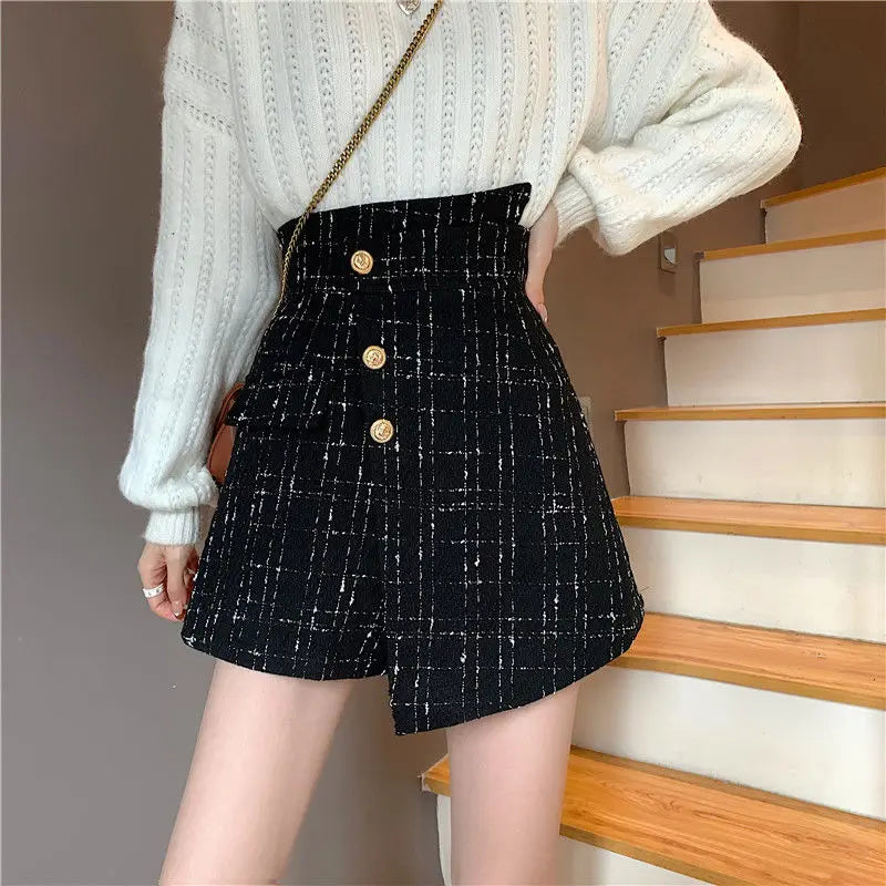 Autumn 2024 Classic Woolen Plaid Mini Shorts High Waist Skirt Shorts Ripped Mini Denim Skirt Autumn 2024 Classic Woolen Plaid Mini Shorts High Waist Skirt Shorts Ripped Mini Denim Skirt