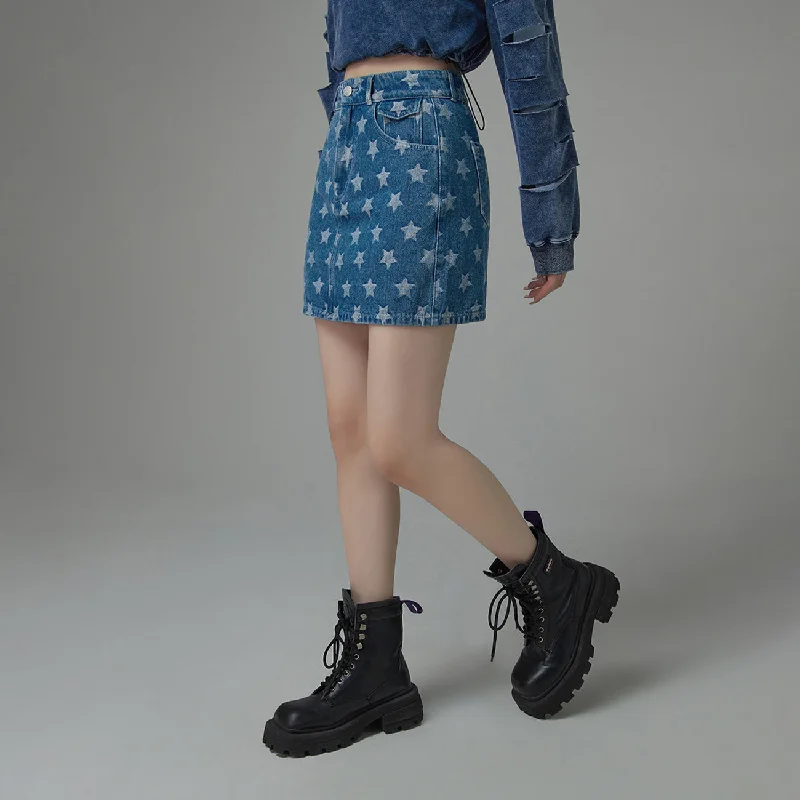 Star Denim Mini Skirt Classic Denim Mini