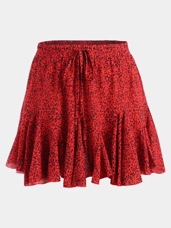 Midsize Cute Meet Ruffle Pleated Mini Skirt Simple Mini Skirt