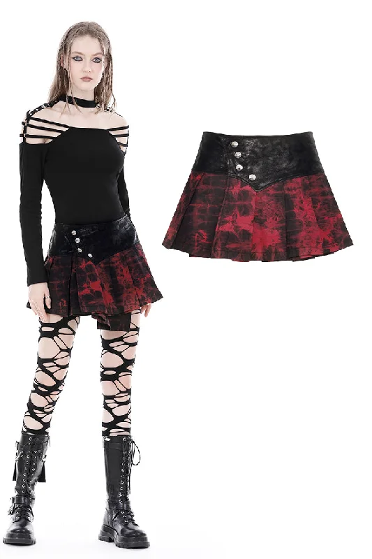 Punk dye blood red mini skirt KW318 Mini Skirt Party