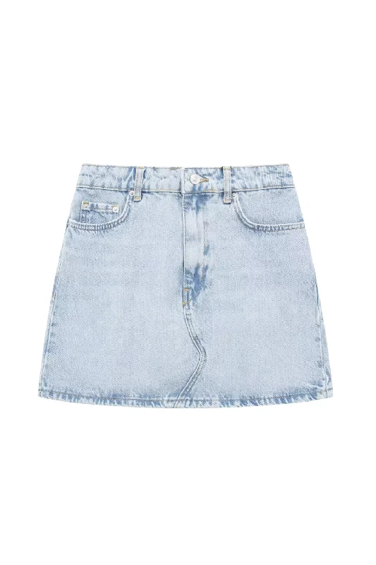 'Tina' Denim Mini Skirt Stylish Pleated Skirt