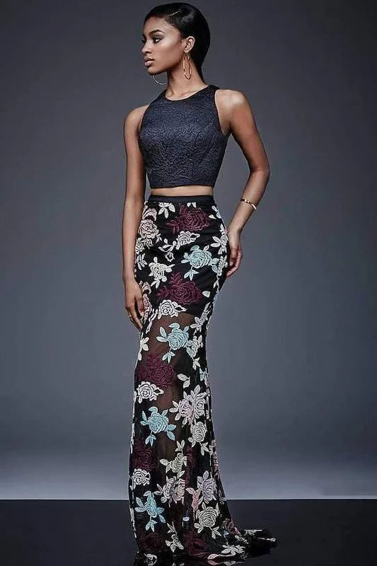 Jovani M405 Floral Print Two-Piece Evening Dress Summer party dresses