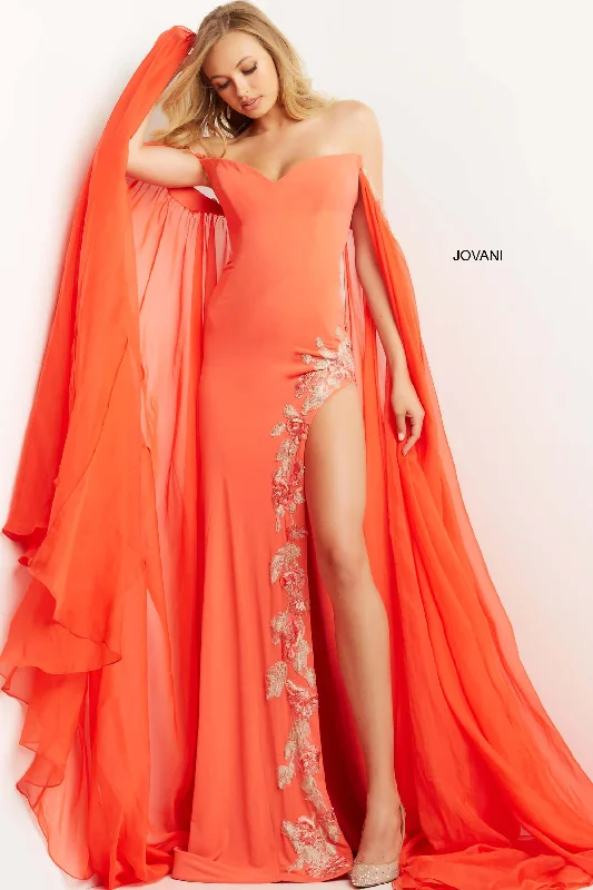 Jovani 07419 Off Shoulder Long Formal Evening Dress Wrap party dresses