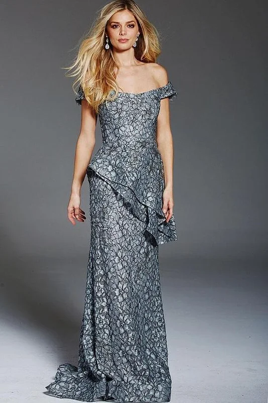 Jovani 60990 Off Shoulder Peplum Long Gown Fashion-forward party dresses