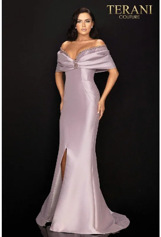 Terani Couture 2011M2138 Mikado Off Shoulder Long Formal Gown New Year's Eve party dresses