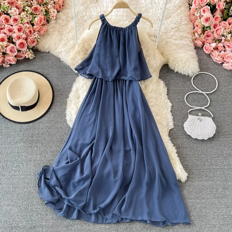 A line chiffon off shoulder dress fashion dress  601 Fall unclassified dresses