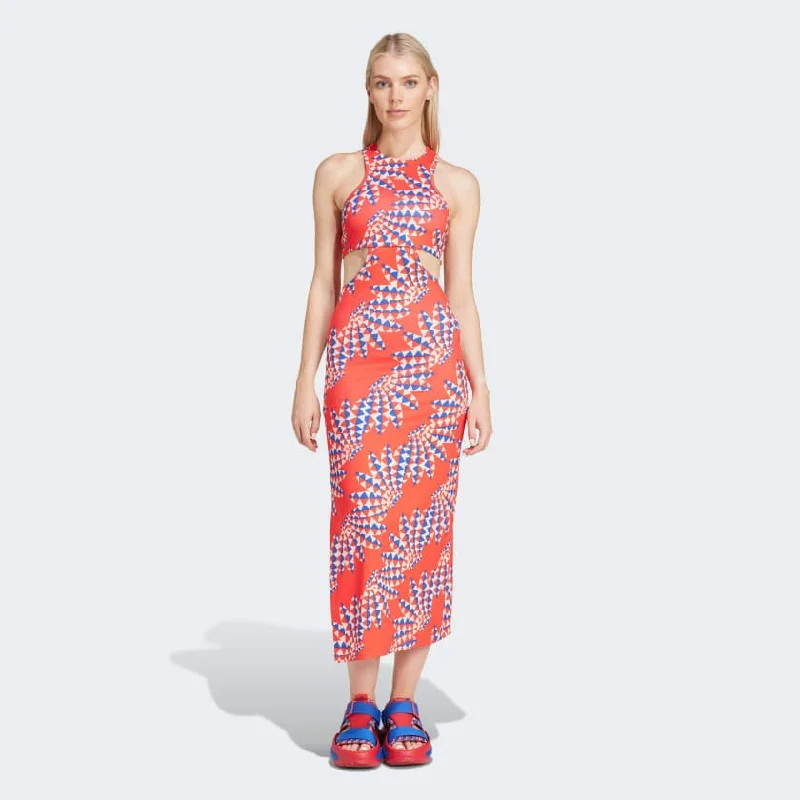 Adidas x FARM "Rio" Dress - Bright Red / Bliss Orange Wrap unclassified dresses