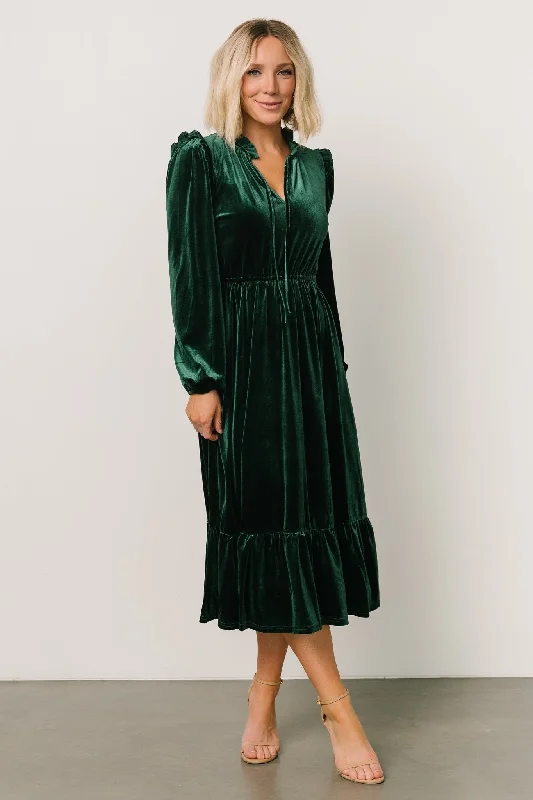 Amadora Velvet Dress | Green Anniversary unclassified dresses