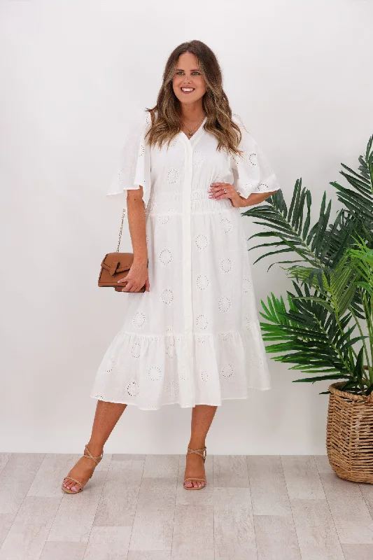 Betty Basics Broderie Dress White Affordable unclassified dresses
