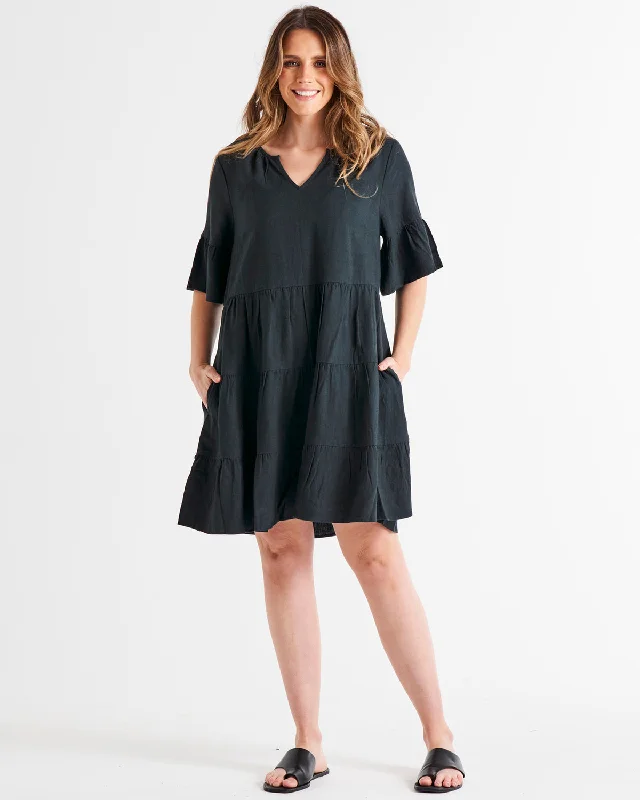 Betty Basics Sally Summer Dress Coal Color block unclassified dresses