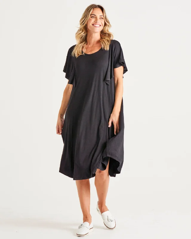Betty Basics Tahiti Frill Dress Black Trendy unclassified dresses