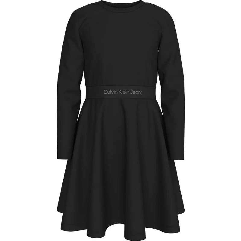 Calvin Klein Ck Black LAndo Tape Punto Dress Halter unclassified dresses